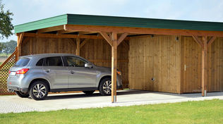 Doppelcarport mit Gerätekammer