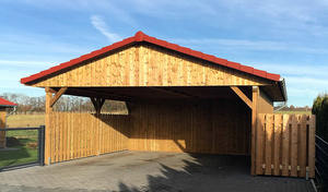 Doppelcarport mit Spitzdach