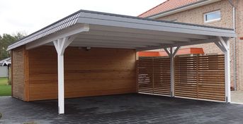 Doppelcarportanlage mit Rhombusleisten