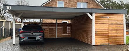 Doppelcarportanlage Rhombus mit Resoplan