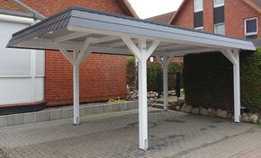 Einzelcarportanlage in weiß